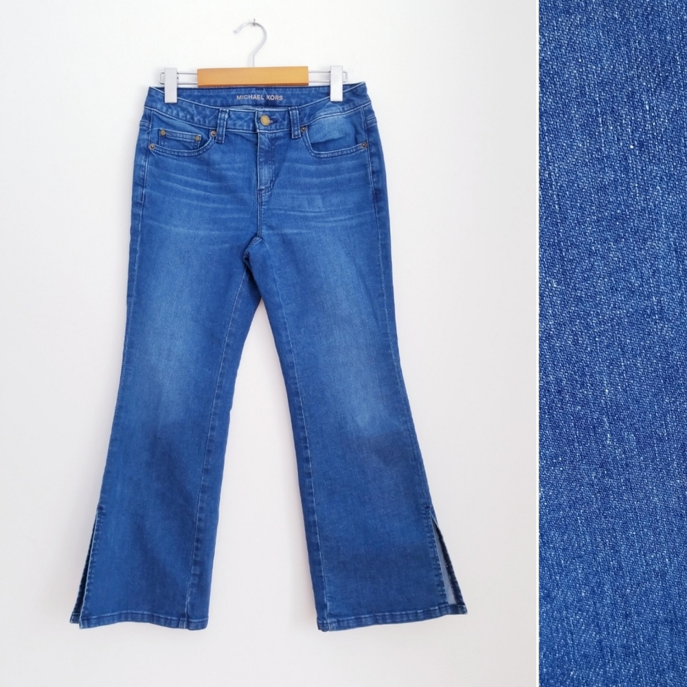 MICHAEL KORS Split-Hem Cropped Flare Denim, 2